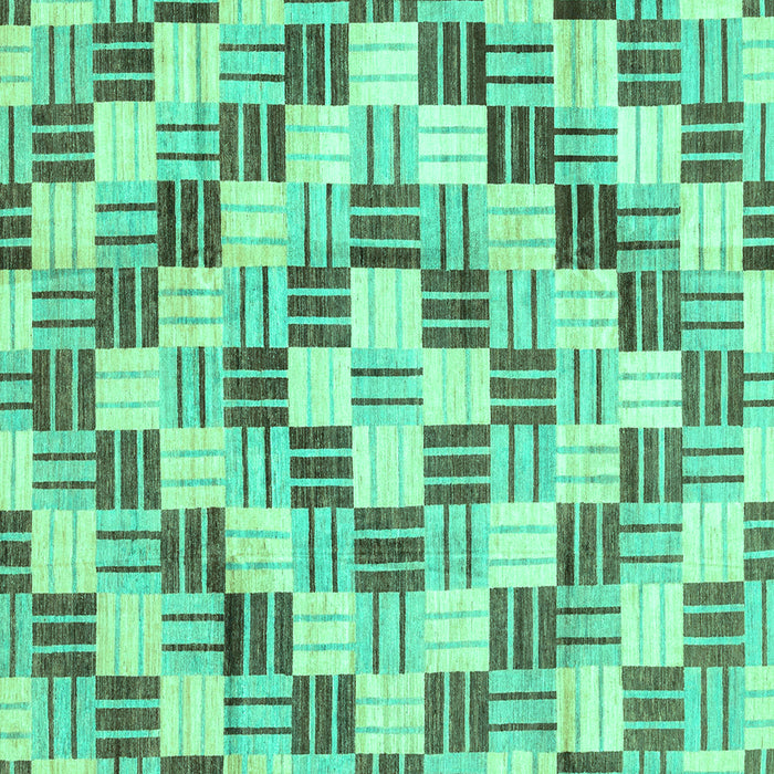 Square Checkered Turquoise Modern Rug, abs3301turq