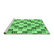 Sideview of Machine Washable Checkered Emerald Green Modern Area Rugs, wshabs3301emgrn