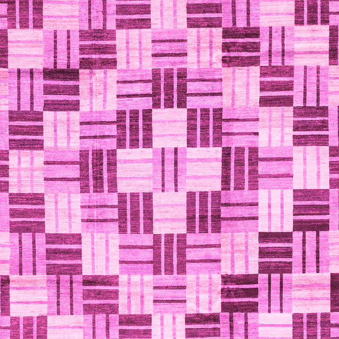 Machine Washable Checkered Pink Modern Rug, wshabs3301pnk