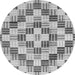 Round Checkered Gray Modern Rug, abs3301gry