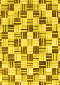 Checkered Yellow Modern Rug, abs3301yw