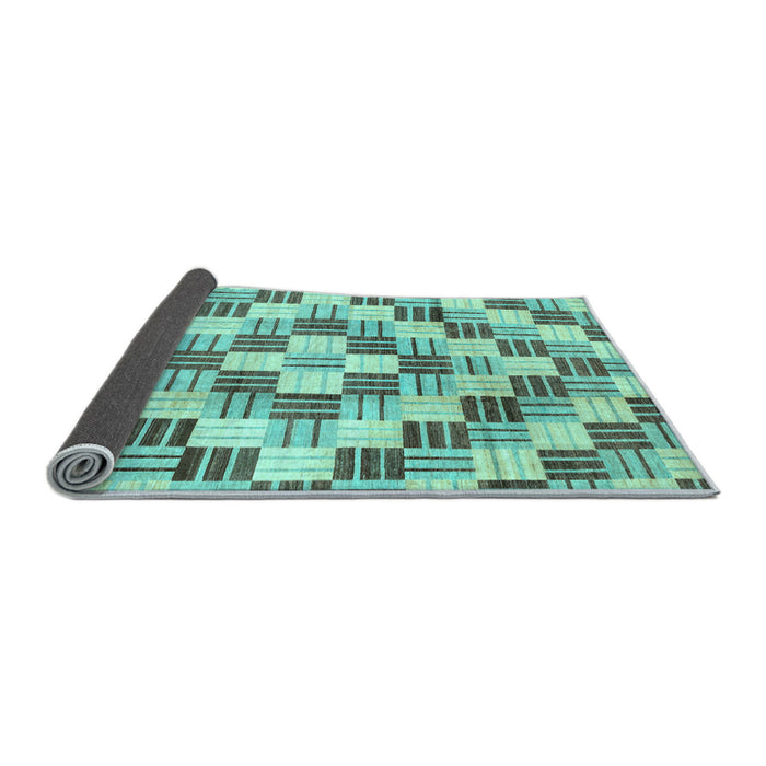 Sideview of Checkered Light Blue Modern Rug, abs3301lblu