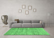 Machine Washable Abstract Emerald Green Modern Area Rugs in a Living Room,, wshabs3302emgrn