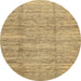 Round Abstract Dark Brown Modern Rug, abs3302