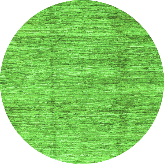 Round Machine Washable Abstract Green Modern Area Rugs, wshabs3302grn