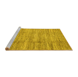Sideview of Machine Washable Abstract Yellow Modern Rug, wshabs3302yw