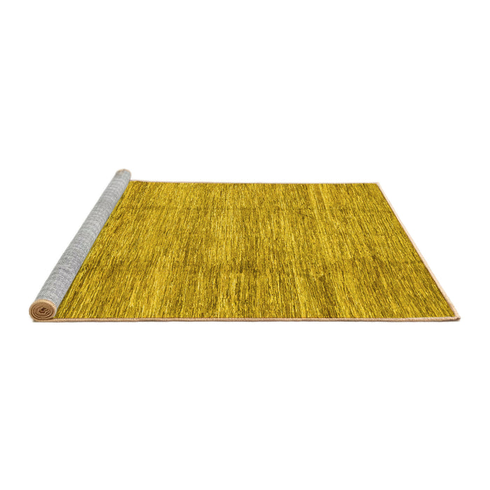 Sideview of Machine Washable Abstract Yellow Modern Rug, wshabs3302yw