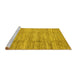 Sideview of Machine Washable Abstract Yellow Modern Rug, wshabs3302yw