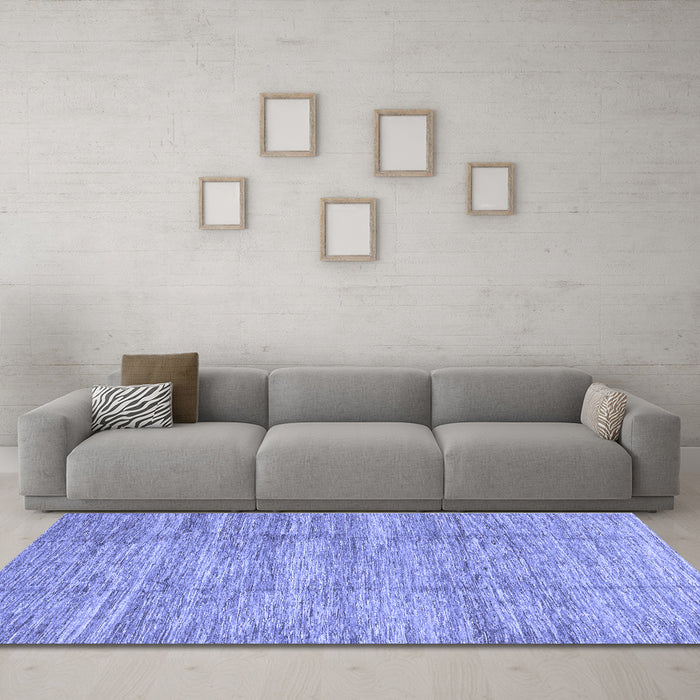 Machine Washable Abstract Blue Modern Rug in a Living Room, wshabs3302blu