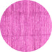 Round Abstract Pink Modern Rug, abs3302pnk