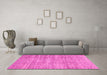 Machine Washable Abstract Pink Modern Rug in a Living Room, wshabs3302pnk