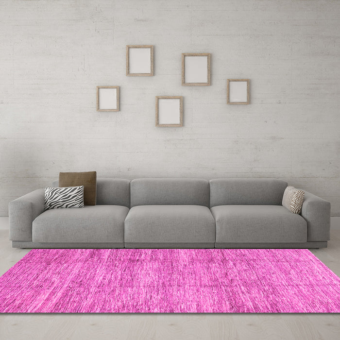 Machine Washable Abstract Pink Modern Rug in a Living Room, wshabs3302pnk