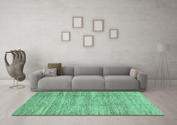 Machine Washable Abstract Turquoise Modern Area Rugs in a Living Room,, wshabs3302turq