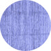 Round Abstract Blue Modern Rug, abs3302blu