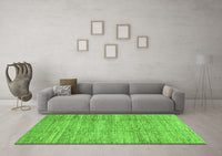 Machine Washable Abstract Green Modern Rug, wshabs3302grn