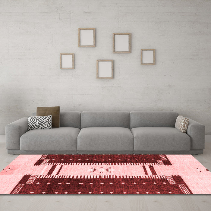 Modern Red Washable Rugs