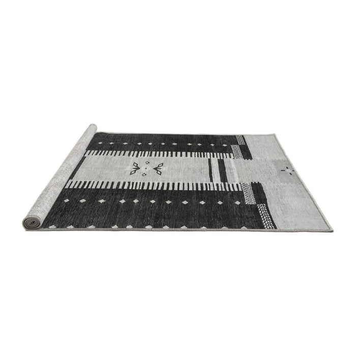 Sideview of Machine Washable Abstract Gray Modern Rug, wshabs3303gry