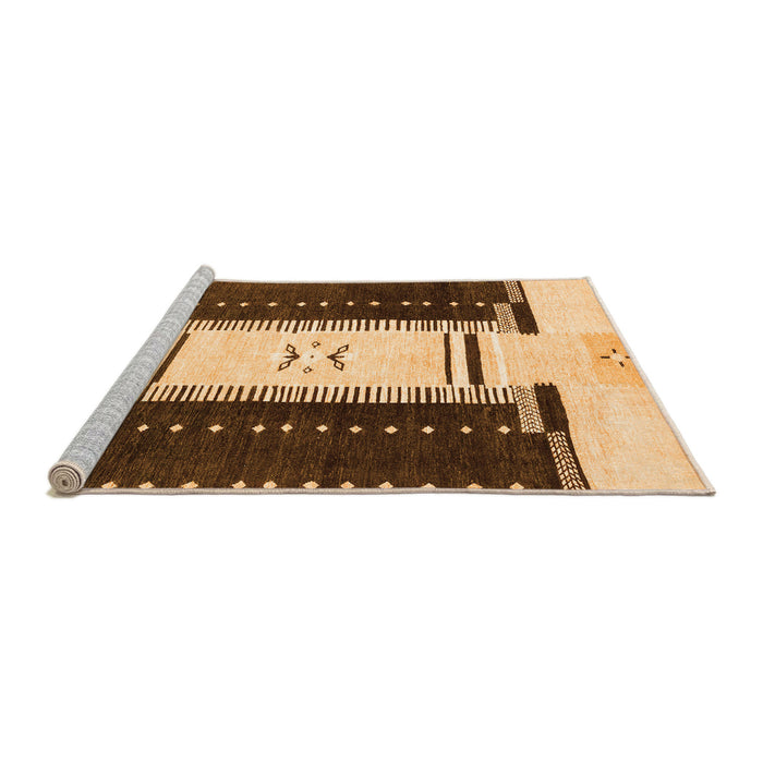 Sideview of Machine Washable Abstract Orange Modern Area Rugs, wshabs3303org