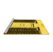 Sideview of Machine Washable Abstract Yellow Modern Rug, wshabs3303yw