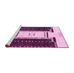 Sideview of Machine Washable Abstract Pink Modern Rug, wshabs3303pnk