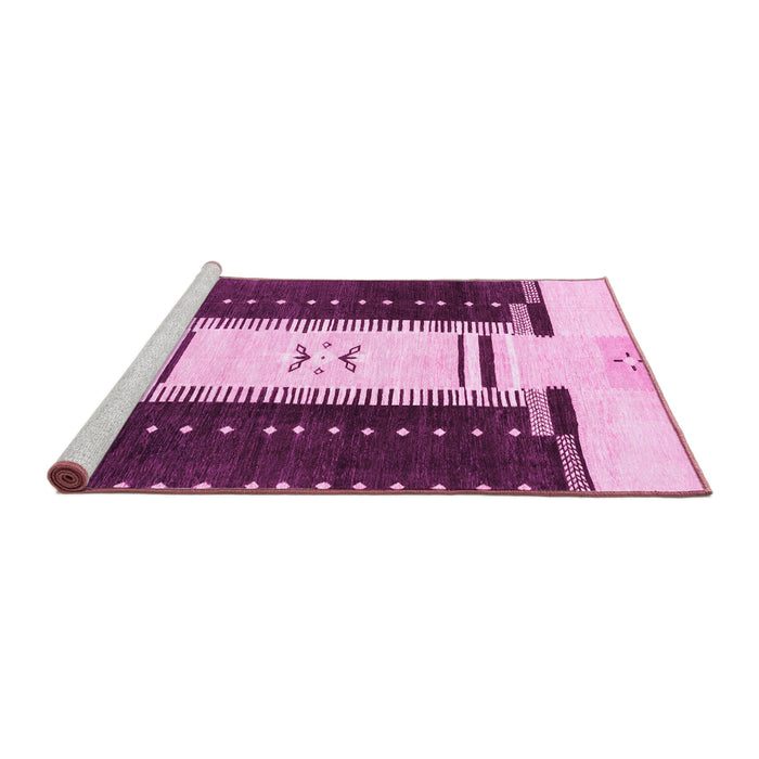 Sideview of Machine Washable Abstract Pink Modern Rug, wshabs3303pnk