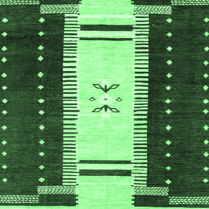 Machine Washable Abstract Emerald Green Modern Area Rugs, wshabs3303emgrn