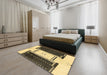 Machine Washable Abstract Dark Brown Rug in a Bedroom, wshabs3303