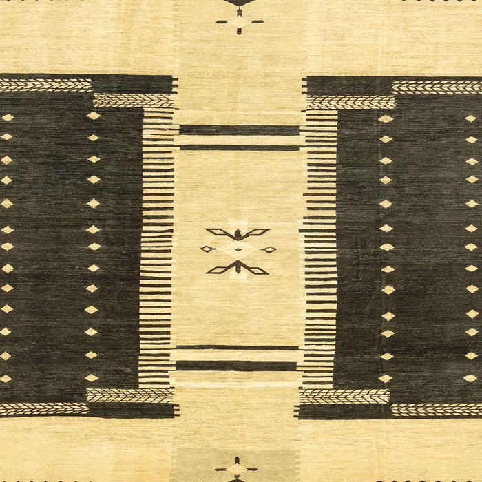 Square Abstract Dark Brown Modern Rug, abs3303