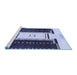 Sideview of Machine Washable Abstract Blue Modern Rug, wshabs3303blu