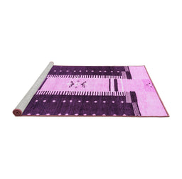 Sideview of Machine Washable Abstract Purple Modern Area Rugs, wshabs3303pur