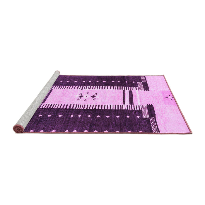 Sideview of Machine Washable Abstract Purple Modern Area Rugs, wshabs3303pur