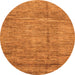 Round Abstract Orange Modern Rug, abs3304org