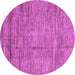 Round Machine Washable Abstract Purple Modern Area Rugs, wshabs3304pur