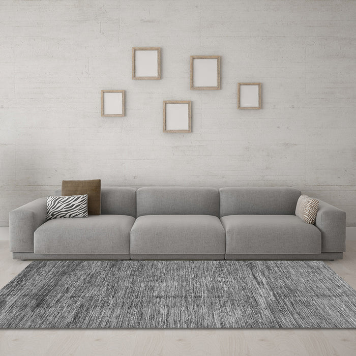 Machine Washable Abstract Gray Modern Rug in a Living Room,, wshabs3304gry