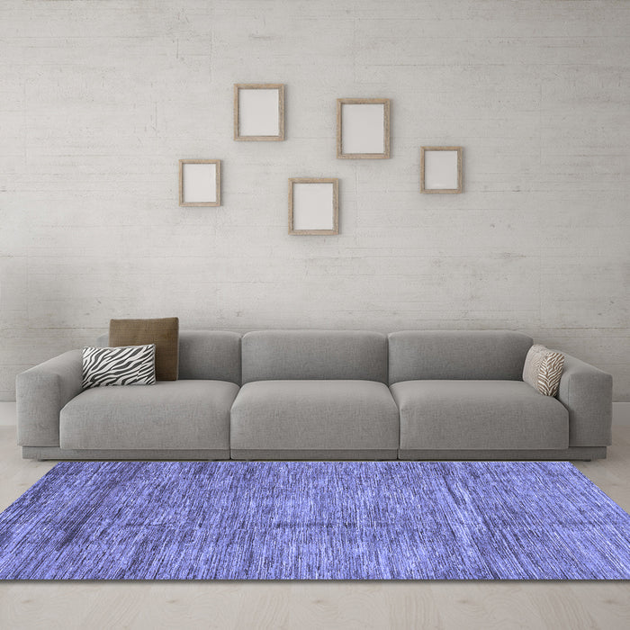 Machine Washable Abstract Blue Modern Rug in a Living Room, wshabs3304blu