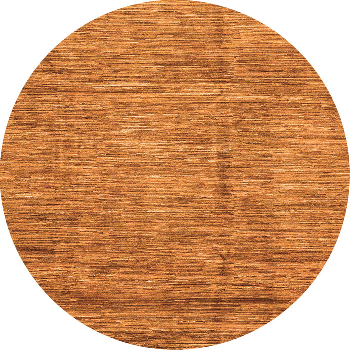 Round Machine Washable Abstract Orange Modern Area Rugs, wshabs3304org