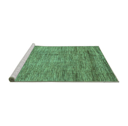 Sideview of Machine Washable Abstract Turquoise Modern Area Rugs, wshabs3304turq