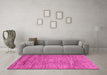 Machine Washable Abstract Pink Modern Rug in a Living Room, wshabs3304pnk