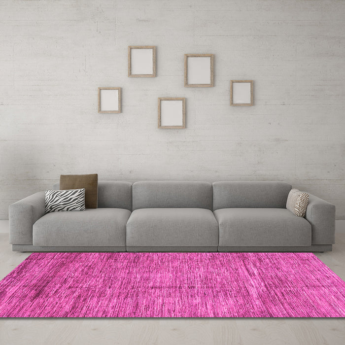 Machine Washable Abstract Pink Modern Rug in a Living Room, wshabs3304pnk