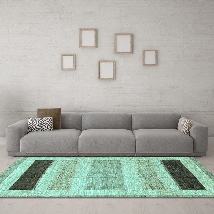 Machine Washable Abstract Light Blue Modern Rug in a Living Room, wshabs3305lblu