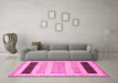 Machine Washable Abstract Pink Modern Rug in a Living Room, wshabs3305pnk