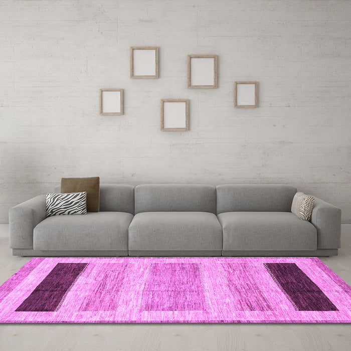 Machine Washable Abstract Purple Modern Area Rugs in a Living Room, wshabs3305pur