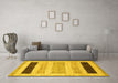 Machine Washable Abstract Yellow Modern Rug in a Living Room, wshabs3305yw