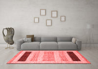 Machine Washable Abstract Red Modern Rug, wshabs3305red