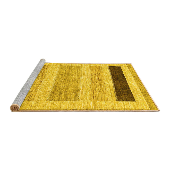 Sideview of Machine Washable Abstract Yellow Modern Rug, wshabs3305yw
