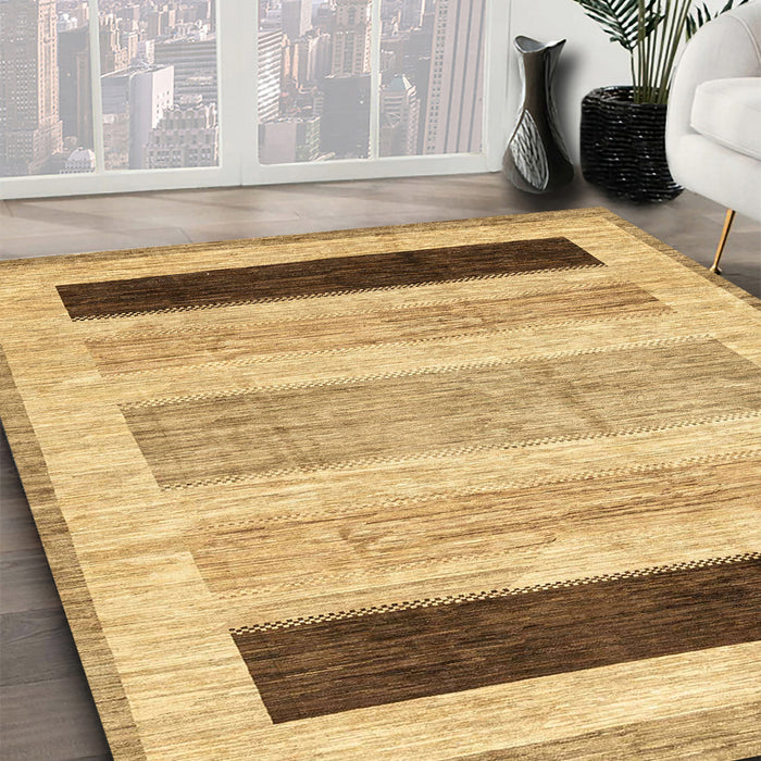 Abstract Chrome Gold Yellow Modern Rug in Family Room, abs3305