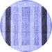 Round Abstract Blue Modern Rug, abs3305blu