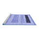 Sideview of Machine Washable Abstract Blue Modern Rug, wshabs3305blu