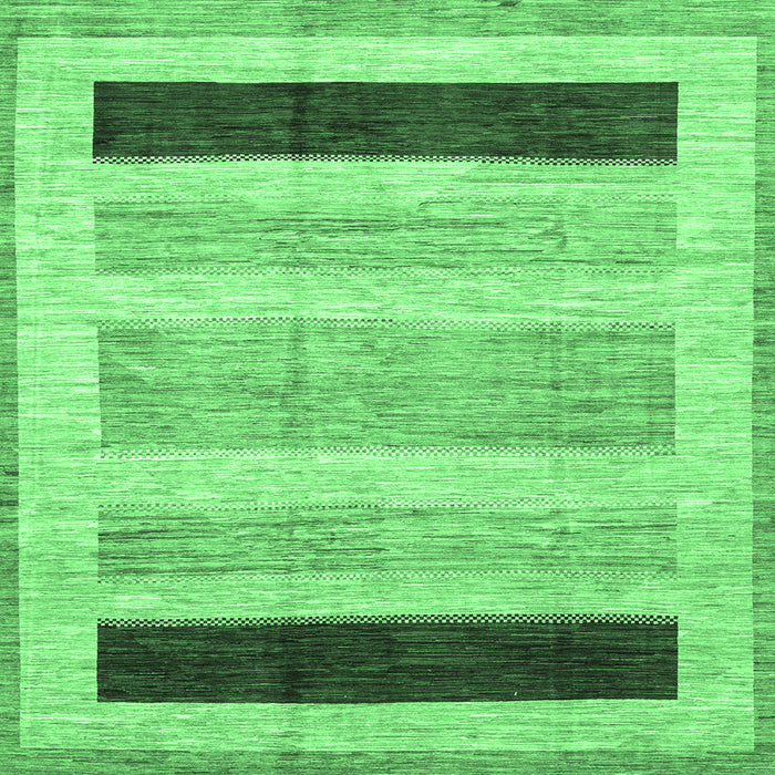 Square Abstract Emerald Green Modern Rug, abs3305emgrn