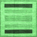 Square Abstract Emerald Green Modern Rug, abs3305emgrn